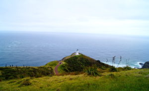 Blick auf den Leuchtturm am Cape Reinga