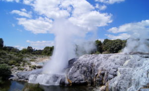 Der größte Geysir in Neuseeland ist in Rotorua Te Puia zu sehen