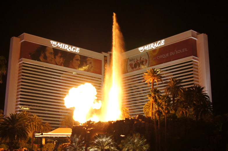 Las Vegas Show Vulkanausbruch Attraktion am Mirage Hotel 