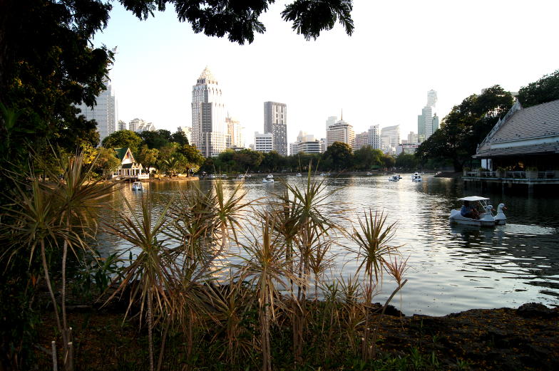 Insidertipp Lumphini Park mit See und Blick auf Bangkok