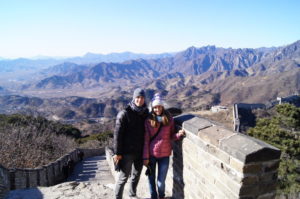 Weltreise Stopp erlebe die Aussicht an der chinesischen Mauer