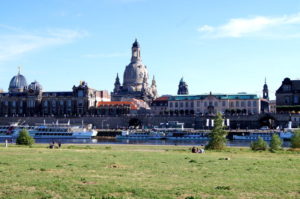 Reisetipp Elbwiesen mit Blick auf Dresden