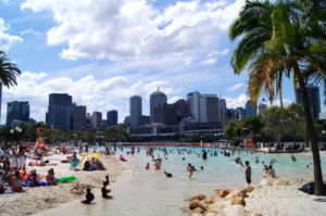 Brisbane Strand mitten in der Stadt Australien Fakten