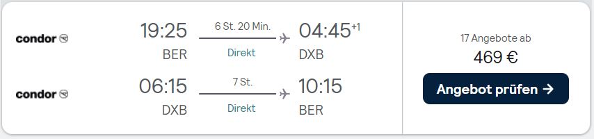 Flugtipp von Berlin direkt nach Dubai fliegen