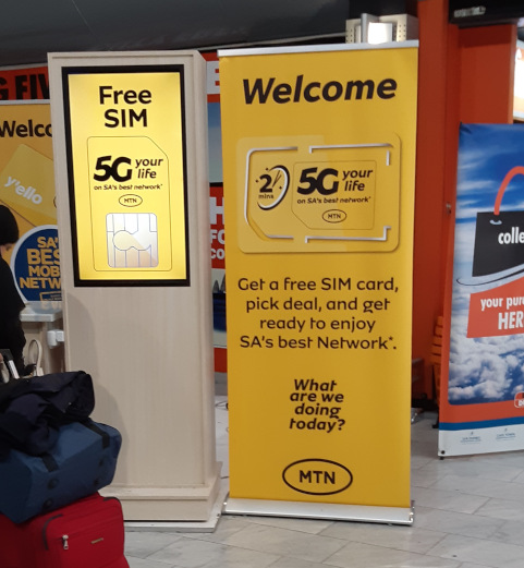 Am Kapstadt Flughafen eine Simkarte bei MTN holen