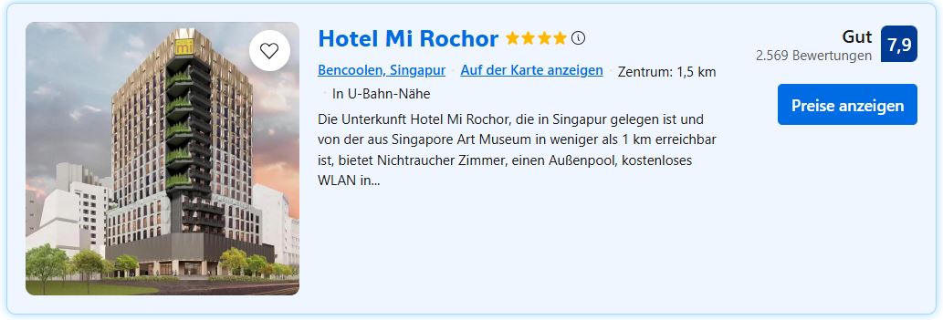 Guenstiges Hotelangebot MI Rochor Singapur