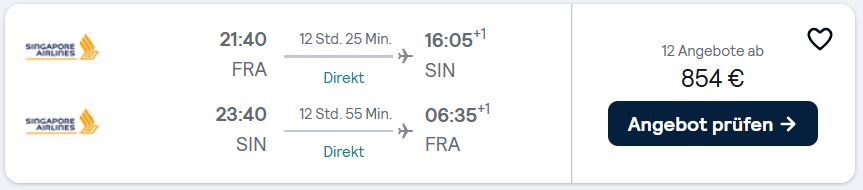 Singapur Flugtipps