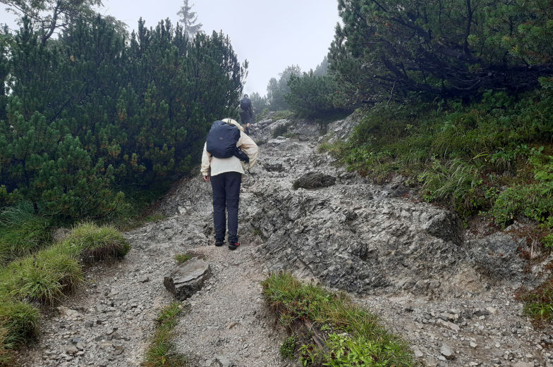 Steile Passagen zweite Etappe Alpenüberquerung Kreuth nach Achenkirch
