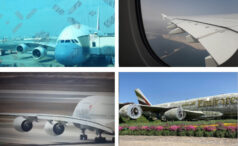 Airbus A380 das größte Passagierflugzeug der Welt am Flughafen