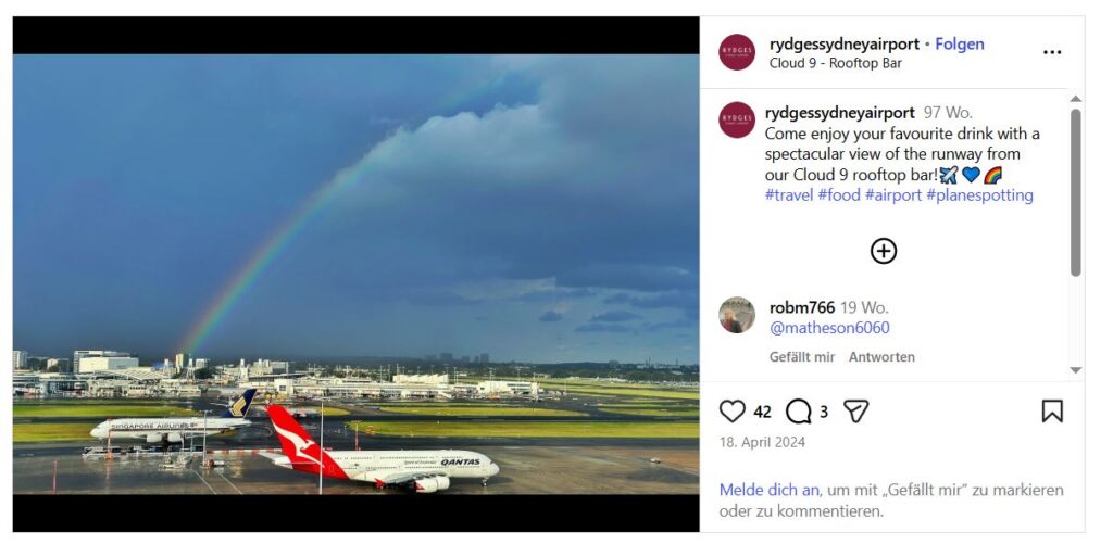 Hotel mit Blick auf Flugzeuge