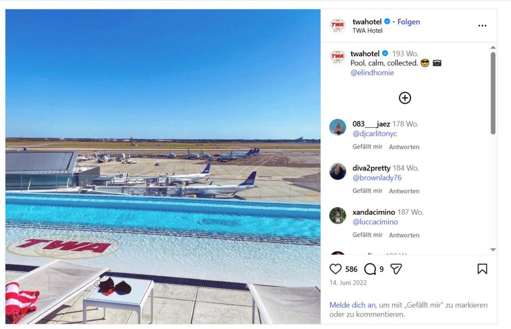 Runway-View vom Hotelpool