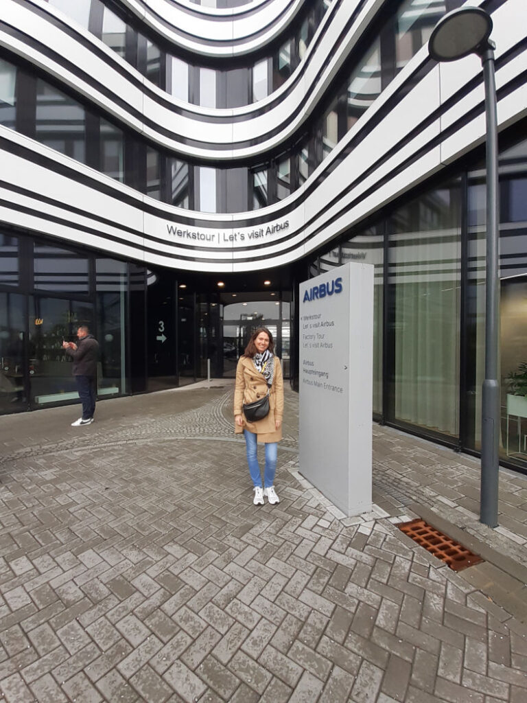 Aussicht auf das Airbus Werk Hamburg-Finkenwerder