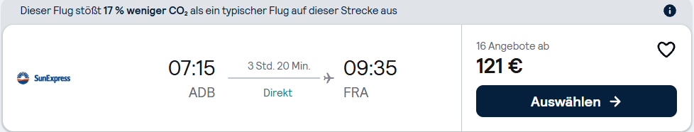 Rückflug von Izmir nach Frankfurt mit SunExpress