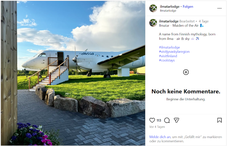 ILMATAR Airplane Lodge – Flugzeug-Hotel in einer SAAB 340B im finnischen Seenland