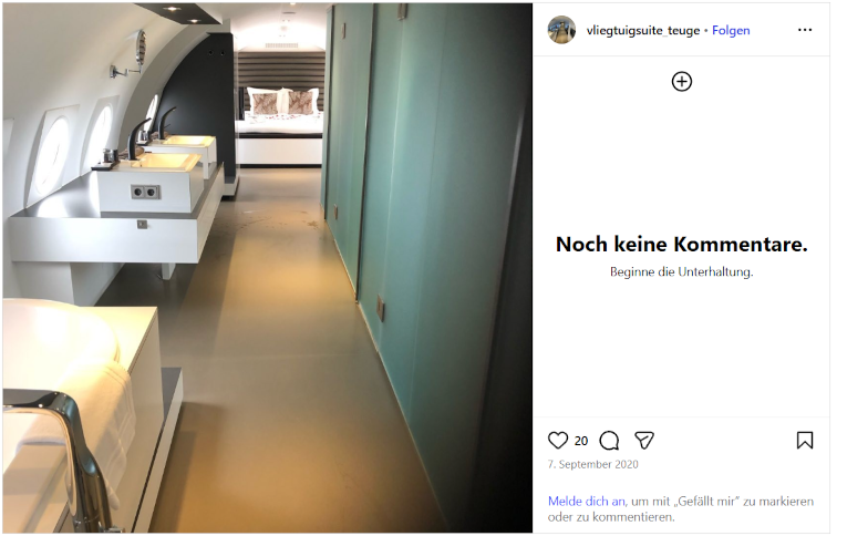 Vliegtuigsuite Teuge – ehemaliges Regierungsflugzeug Iljuschin IL-18 als Flugzeug-Hotel am Flughafen Teuge